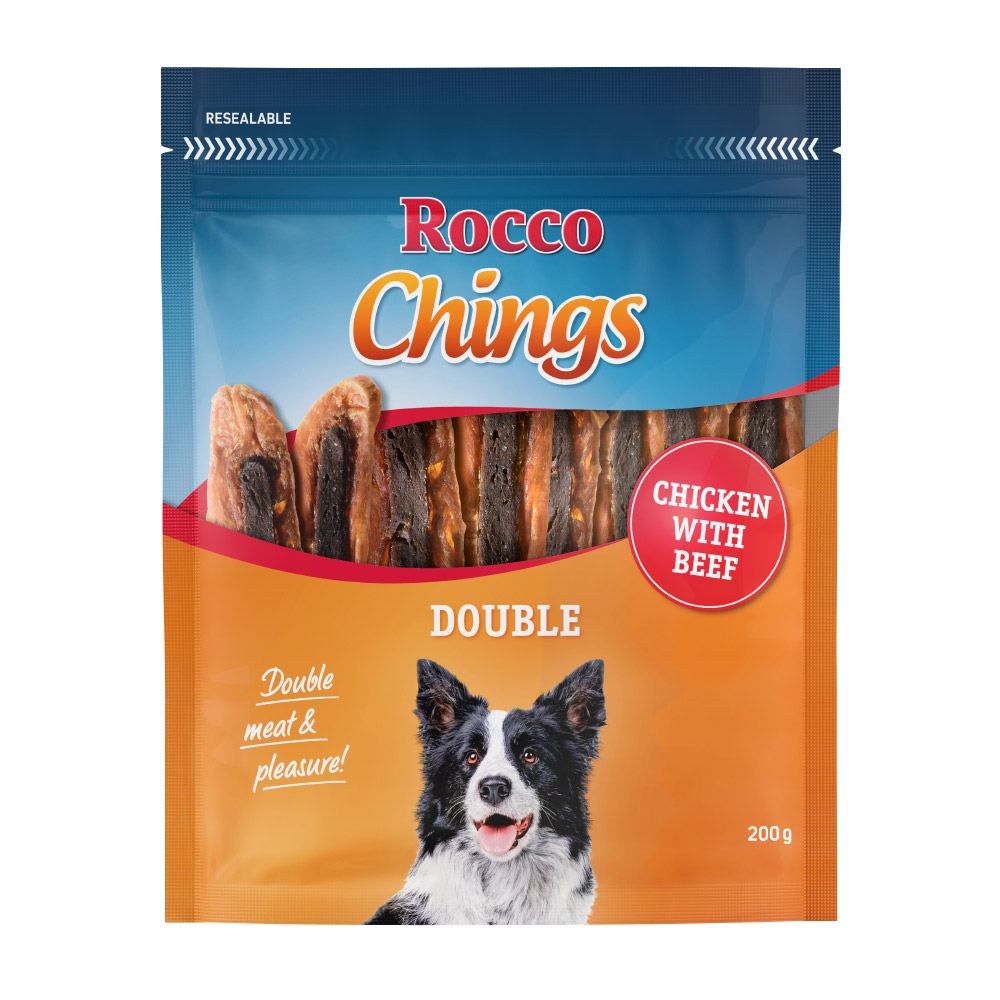 Sparpaket Rocco Chings Double 200 g / Sparpaket % - Huhn & Rind 12 x 200 g von Rocco