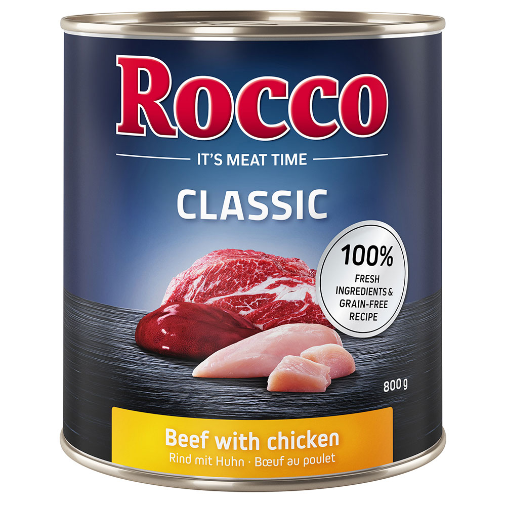 Sparpaket Rocco Nassfutter Classic 24 x 800g - Rind mit Huhn von Rocco