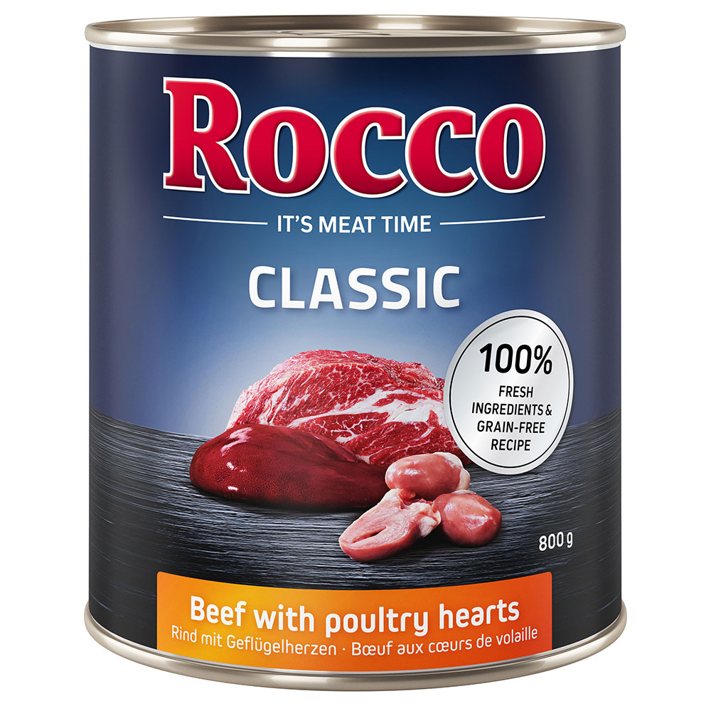 Sparpaket Rocco Classic 24 x 800 g zum Sonderpreis! - Rind mit Geflügelherzen von Rocco