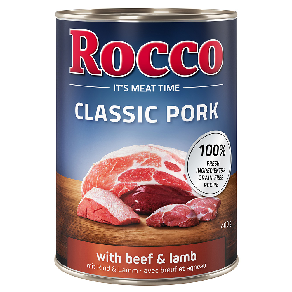 Sparpaket Rocco Classic Pork 12 x 400g Rind & Lamm von Rocco