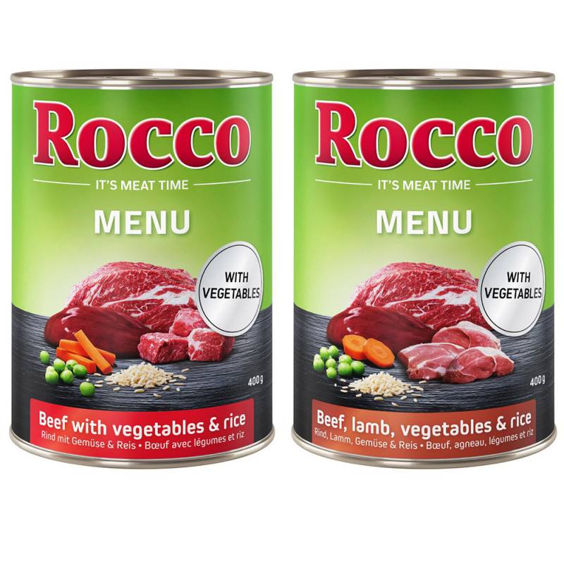 Sparpaket Rocco Menü 24 x 400 g / 800 g  - 24 x 400g: Mix - Rind & Rind mit Lamm von Rocco