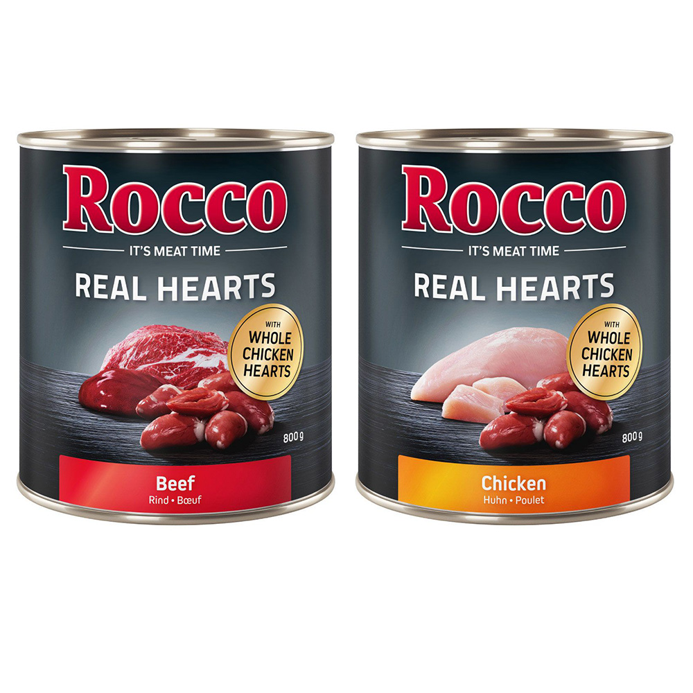 Sparpaket Rocco Real Hearts 24 x 400 / 800 g - 24 x 800 g: Mix Rind & Huhn von Rocco