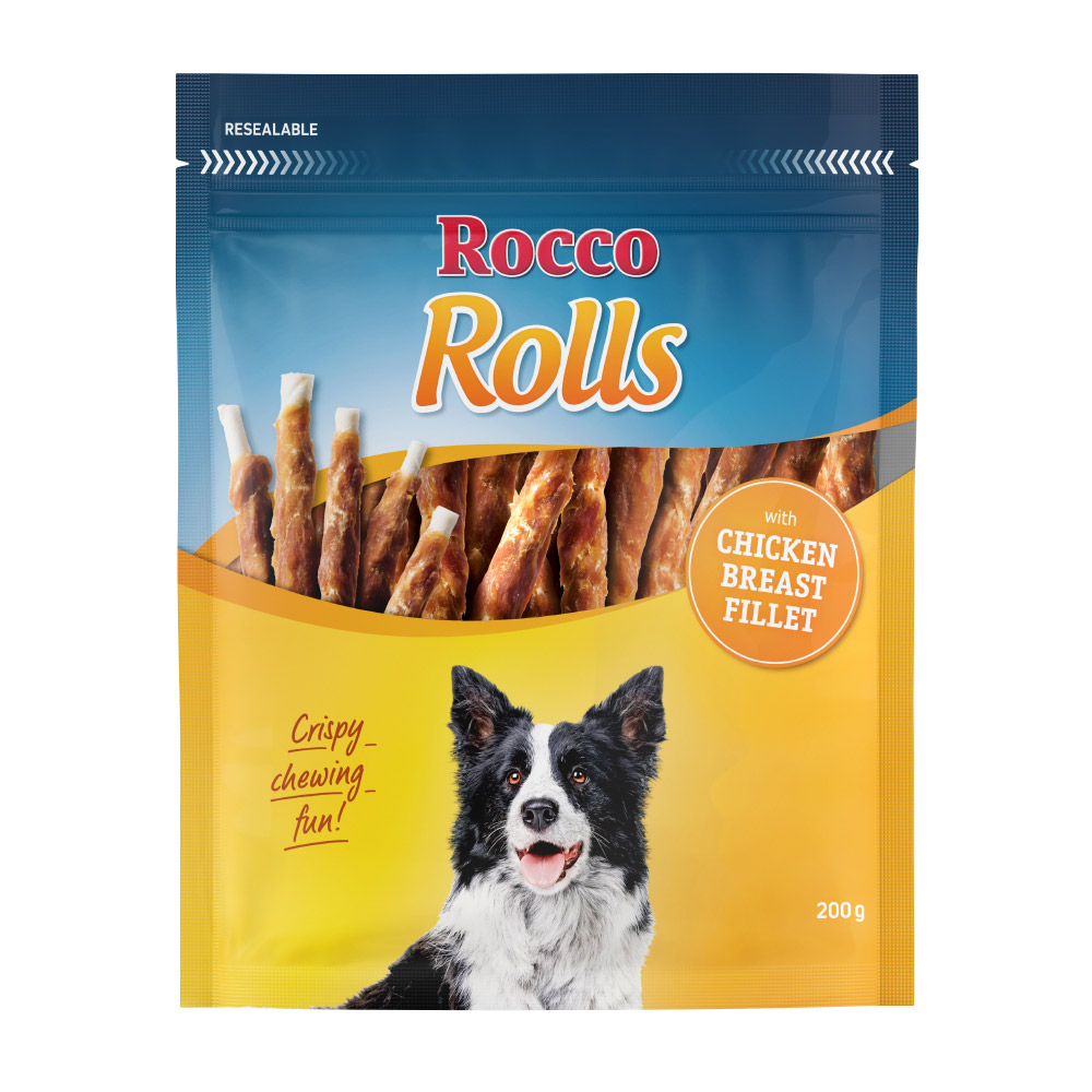 Sparpaket Rocco Rolls 6x / 12x 200 g -  mit Hühnerbrustfilet 12 x 200 g von Rocco