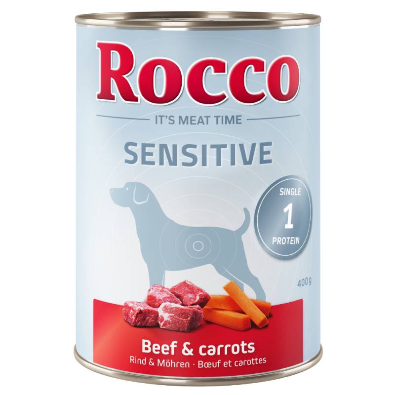 Sparpaket Rocco Sensitive  24 x 400 / 800 g 24 x 400 g: Rind mit Möhre von Rocco