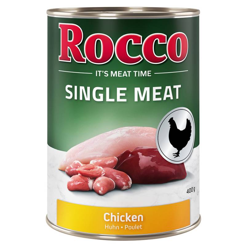 Sparpaket Rocco Single Meat 12 x 400 g Huhn von Rocco