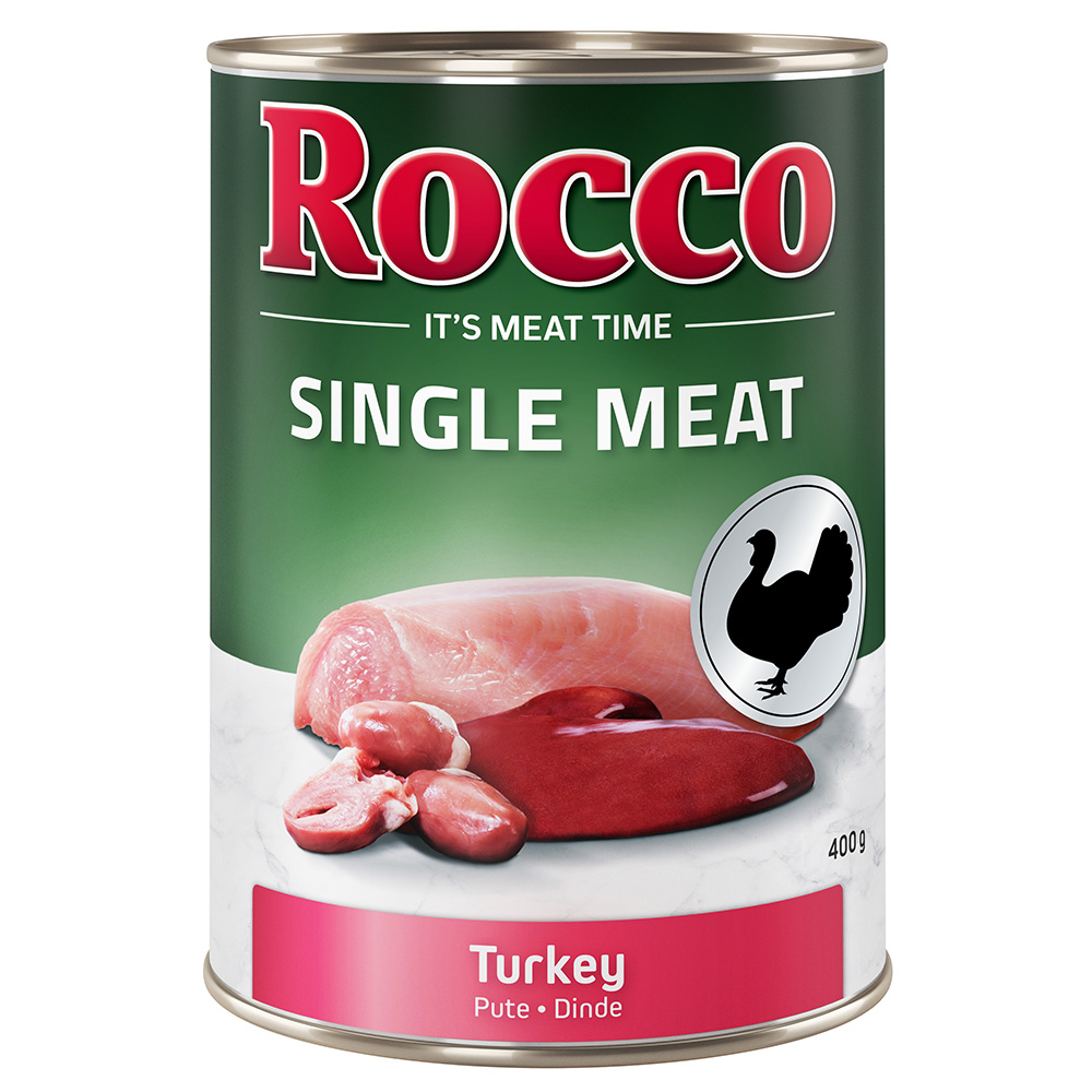 Top-Angebot Rocco Single Meat 24 x 400 g / 800 g 24 x 400 g: Pute von Rocco