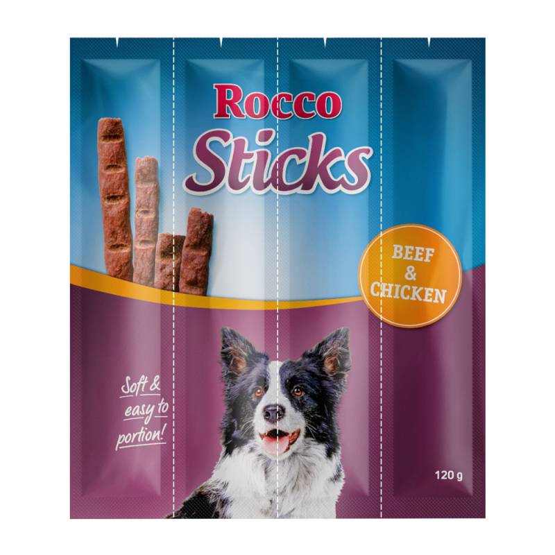 Sparpaket Rocco Sticks - Rind & Huhn 3 x 12 Stück (360 g) von Rocco