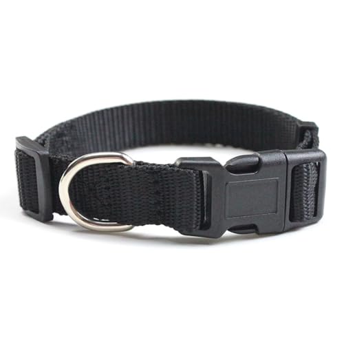 Rocky Green Verstellbares Hundehalsband, Anti-Würgen, reflektierend, mit D-Ring für S/M/L Hunde (5–40 kg), 4 Farben, leicht und atmungsaktiv, Größe M, Schwarz von Rocky Green