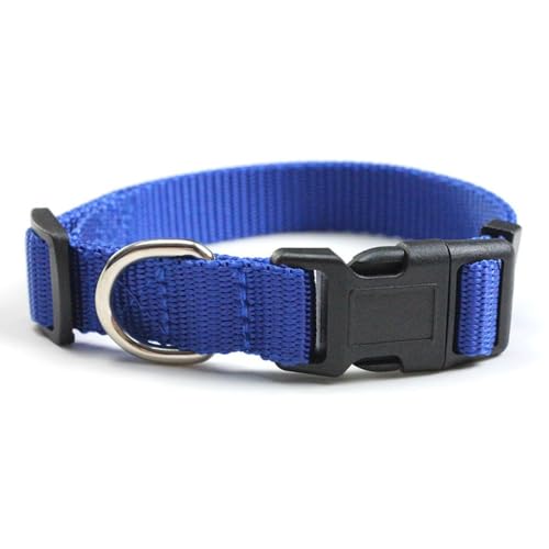 Rocky Green Verstellbares Hundehalsband, Anti-Würgen, reflektierend, mit D-Ring für S/M/L Hunde (5–40 kg), 4 Farben, leicht und atmungsaktiv (L, Blau) von Rocky Green