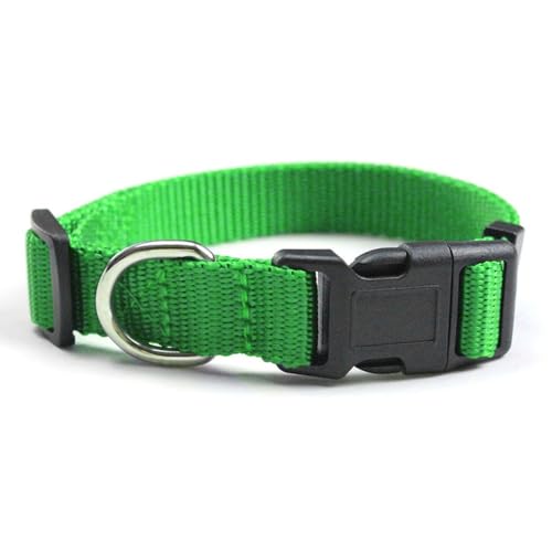 Rocky Green Verstellbares Hundehalsband, Anti-Würgen, reflektierend, mit D-Ring für S/M/L Hunde (5–40 kg), 4 Farben, leicht und atmungsaktiv (L, Grün) von Rocky Green