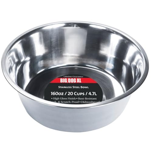 Rocky Mountain Goods Extra großer Hundenapf für große Hunde – 4535.9 g / 20 Tassen Edelstahl Hundenapf für Futter oder Wasser – große Kapazität – XL Indoor/Outdoor Hundenapf – leicht zu reinigen von Rocky Mountain Goods