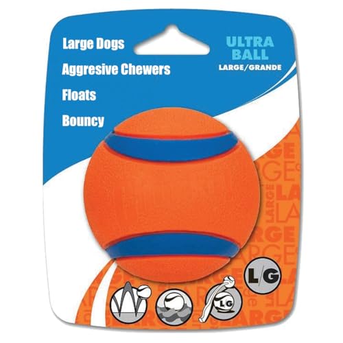 Rocky Mountain Goods Großer Ball Hundespielzeug für Hunde von 60 bis 45,4 kg – robuster Apportierball für aggressive Kauer – dicker Gummikern – ultra federnd – schwimmt im Wasser – hohe Sichtbarkeit von Rocky Mountain Goods