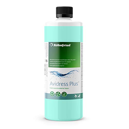 Röhnfried Avidress Plus 1000 ml | Senkt das Infektionsrisiko im Trinkwasser für Tauben & Kaninchen | Enthält Mineralien, Oregano & Zimt von Röhnfried