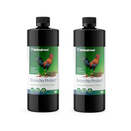 Röhnfried Broncho Protect | Doppelpack | 2 x 500 ml | Flüssiges Ergänzungsfuttermittel für Geflügel | Kann zur Verringerung von fütterungsbedingten Mangelerscheinungen beitragen von Röhnfried