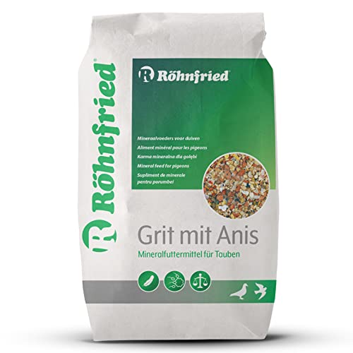 Röhnfried – Grit mit Anis Mineralfutter | Optimierte Mineralien für Tauben | Enthält Austernschalen, Muschelschalen, Quarz- und Rotsteinen (25 Kg) von Röhnfried