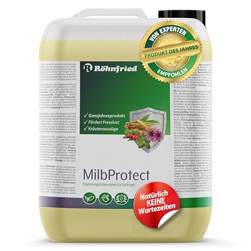 Röhnfried MilbProtect 5 L I Milben natürlich fernhalten I Ergänzungsfuttermittel für Geflügel I fördert Fresslust I Kräuter I Ganzjahresprodukt von Röhnfried