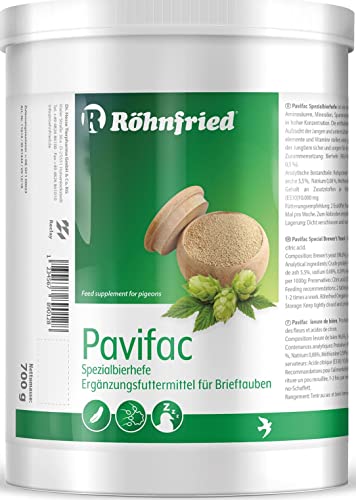 Röhnfried Pavifac Spezialbierhefe - wertvolles Naturprodukt für Tauben (700 g) von Röhnfried