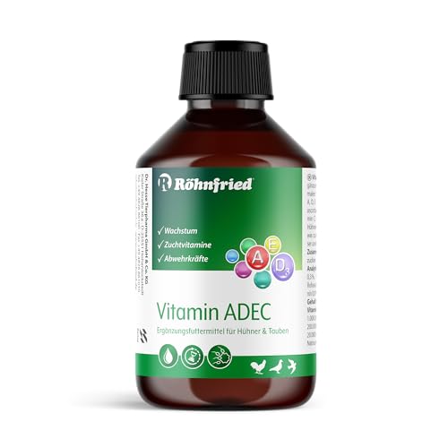 Röhnfried Vitamin ADEC 250 ml | Vitaminkonzentrat | Futterergänzungsmittel für die Vitaminversorgung von Hühnern, Tauben & Geflügel von Röhnfried