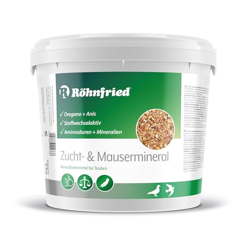 Röhnfried Zucht- & Mausermineral - mit Kräutern für Tauben (5 Kg) - EIN reines Naturprodukt mit Oregano und Kräutern der Herba-San Formel von Röhnfried