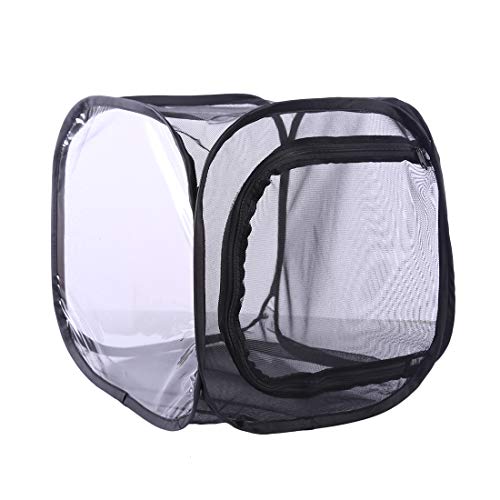 RofHaus Insekt Und Schmetterling Habitat Käfig Schwarz Faltbare Schutz Käfig Mesh Terrarium Pop-Up-30 * 30 * 30cm von RofHaus