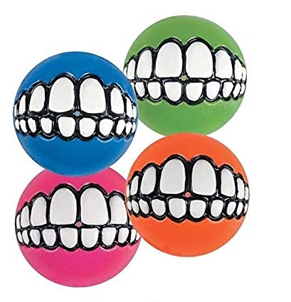 Hundespielzeug Grinz Bälle für Hunde Funny grinsende Spielzeug Smiling Zähne Gummi One Hohl Ball, Medium - 2.5" von Rogz