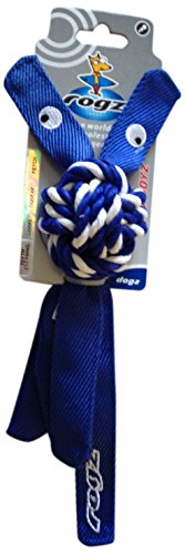 ROGZ KN03-B Cowboyz Dog Knot Chew Toy/Hundespielzeug, M, blau von Rogz