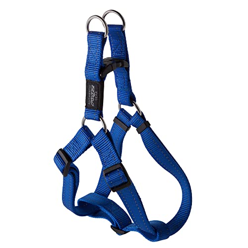 ROGZ Utility Hundegeschirr, reflektierend, verstellbar, 1,9 cm, Fanbelt Hundegeschirr, groß, 3/4" Large, blau von Rogz