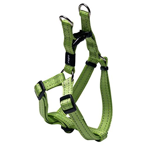 Reflective Adjustable Dog Step in Harness for Medium Dogs; Matching Collar and Leash Available, Green von Rogz