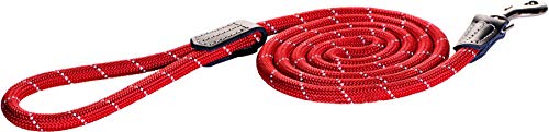 Reflective Rope Dog Control Leash for Medium Dogs, 1/3" Wide, 6' Long, Red von Rogz