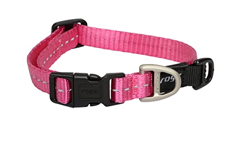 Reflektierendes Hundehalsband für kleine Hunde, verstellbar von 20,3-33 cm, Rosa von Rogz