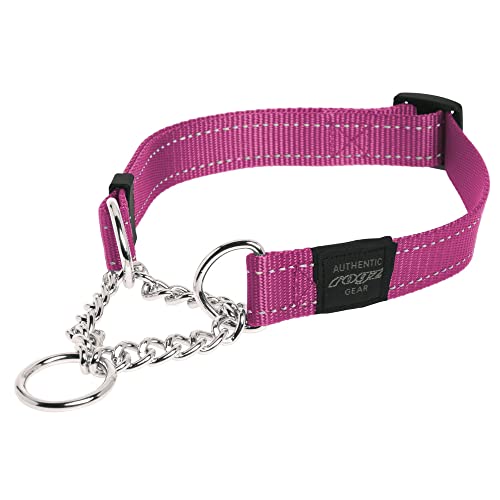 Reflektierendes Nylon-Choke-Halsband; Slip-Show-Gehorsamkeitstraining, sanftes Halsband für große Hunde, Rosa von Rogz