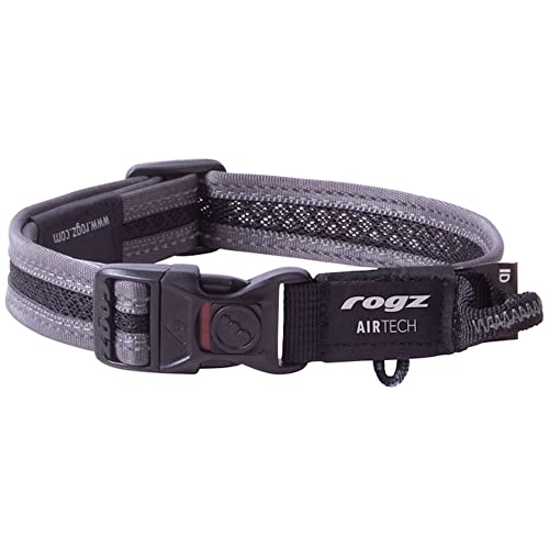 Rogz Airtech Classic Hundehalsband, Größe M, Platingrau von Rogz