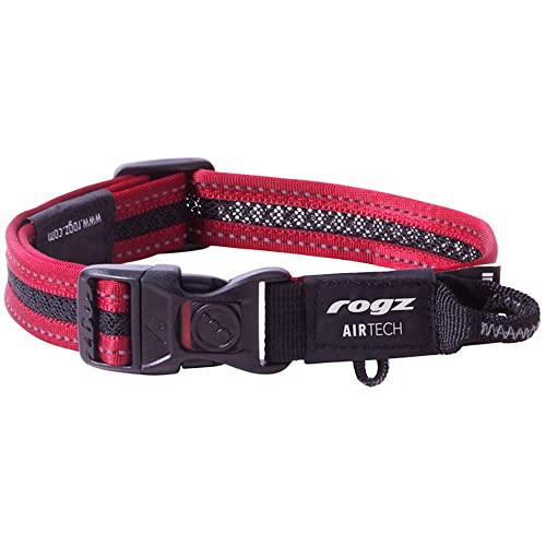 Rogz Airtech Classic Hundehalsband, Größe M, Rock Red von Rogz