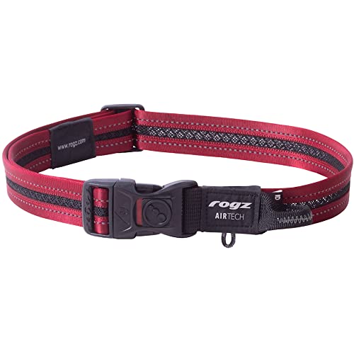 Rogz Airtech Classic Hundehalsband, Größe XL, Rock Red von Rogz