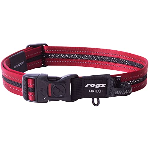 Rogz Airtech Classic Hundehalsband, groß, Rock Red von Rogz