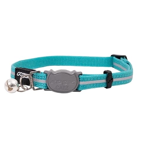 Rogz Alleycat Safeloc Halsband, Blaugrün, Größe S von Rogz