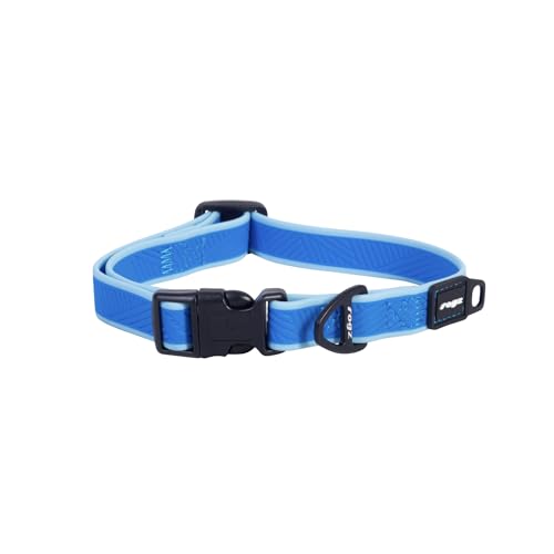 Rogz Amphibian Klassisches Hundehalsband, Blau, Größe M von Rogz