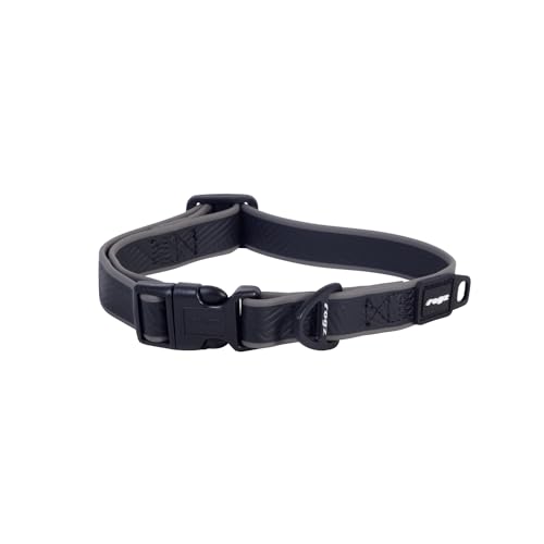 Rogz Amphibian Klassisches Hundehalsband, Schwarz, Größe M von Rogz