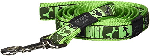 Rogz Premium Muster Band Design Hund Leine für extra große Hunde, 2,5 cm breit, 6 'lang, Lime Juice Fresh Spring Design von Rogz