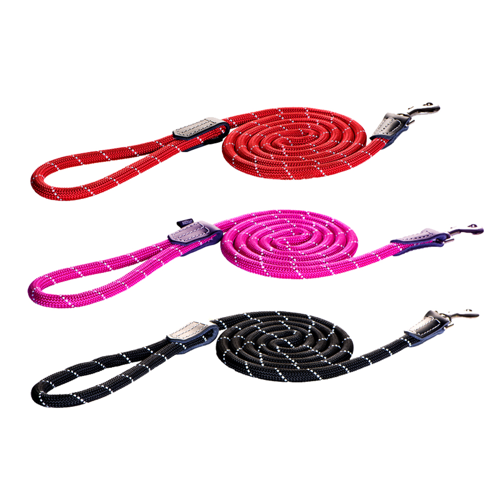 Rogz Rope Line Fixed Lead - Rosa - 180 cm / 6 mm von Rogz