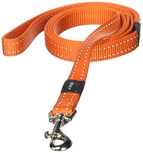 Rogz Snake Hundeleine, reflektierend, Größe M, 16 mm – 1,4 m, Orange von Rogz