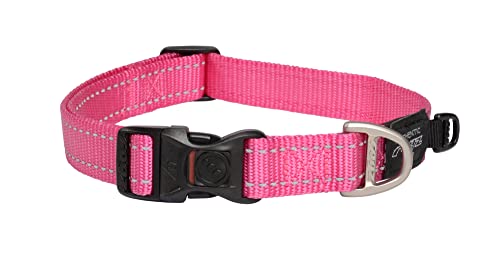 Rogz Utility Hundehalsband, reflektierend, Größe L, 1,9 cm, 3/4" Large, Rose von Rogz