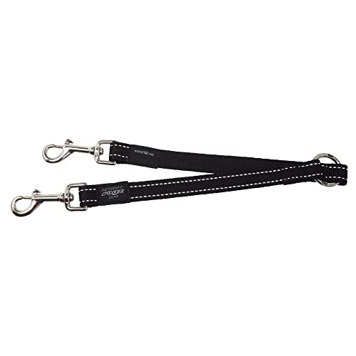 Rogz Utility groß 3/10,2 cm Fanbelt 33 cm lang Split Hundeleine, reflektierend, Schwarz von Rogz