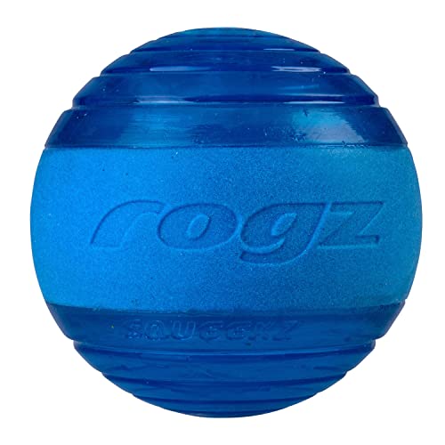 Rogz Yotz Quietschball für Hunde, 640 mm, Blau von Rogz