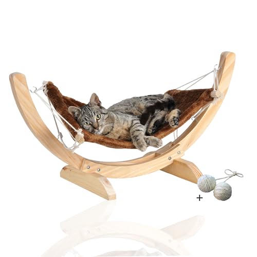 Rohrschneider Katzenhängematte Cat Relax | Katzenschlafplatz | Katzenbett | Katzenkorb zum Schlafen | Hängematte Katze (Braun) von Rohrschneider