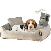 Rohrschneider ® Hundebett inkl. Gratis-Beigabe, Kuschelsofa taupe M von Rohrschneider