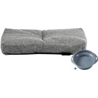 Rohrschneider ® Hundebett mit Anti-Rutsch-Boden, strapazierfähiges Kissen für Hunde und Katzen, B47 x T30 x H7 cm, inkl. Gratis-Wassernapf von Rohrschneider