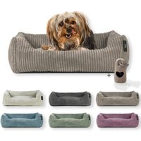 Rohrschneider ® Hundebett waschbar für kleine Hunde mit Hundekissen Cord (ca. 55x42 cm) inkl. Gassibeutel von Rohrschneider