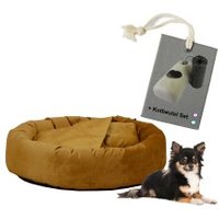 Rohrschneider ® Hundekissen inkl. Gratis-Beigabe, Kuschelhöhle "Denver" gelb S von Rohrschneider