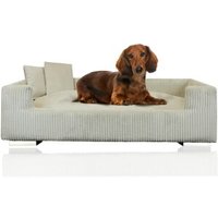 Rohrschneider ® Hundesofa, Hundebett Cord für mittelgroße und große Hunde, inkl. 2 Dekokissen beige von Rohrschneider